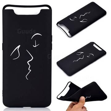 Smiley Chalk Drawing Matte Black TPU Phone Cover for Samsung Galaxy A80 A90