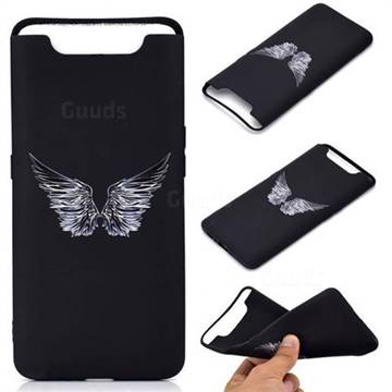 Wings Chalk Drawing Matte Black TPU Phone Cover for Samsung Galaxy A80 A90