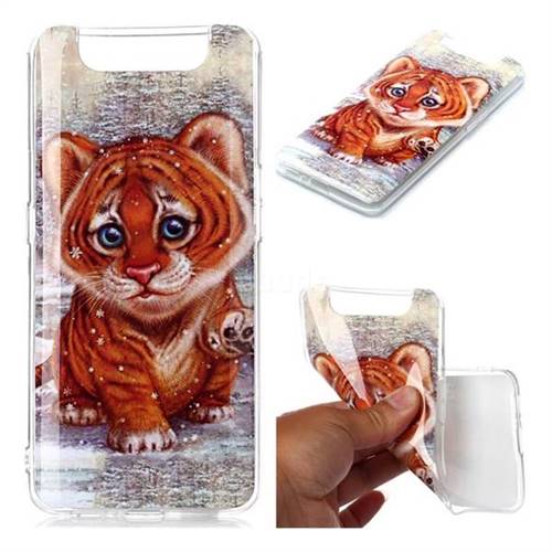 Cute Tiger Baby Soft TPU Cell Phone Back Cover for Samsung Galaxy A80 A90