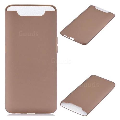 Candy Soft Silicone Phone Case for Samsung Galaxy A80 A90 - Coffee