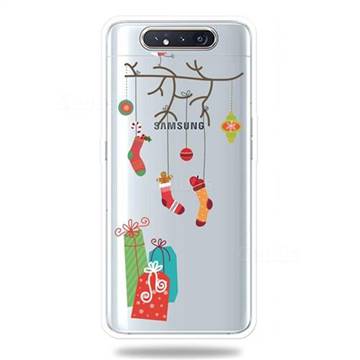 Tree and Gift Xmas Super Clear Soft Back Cover for Samsung Galaxy A80 A90