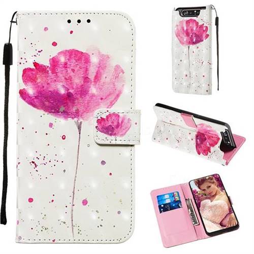 Watercolor 3D Painted Leather Wallet Case for Samsung Galaxy A80 A90