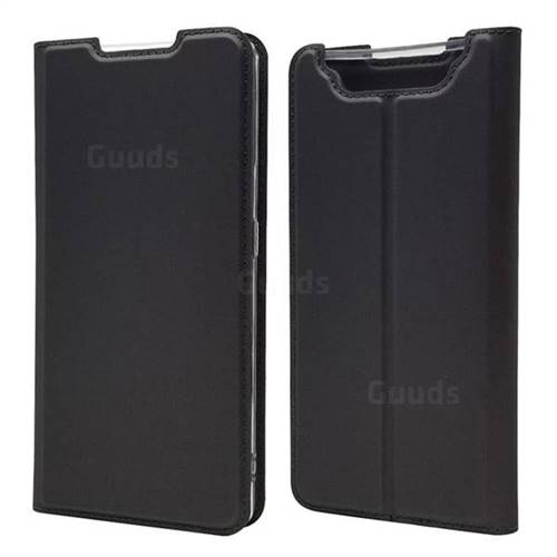 Ultra Slim Card Magnetic Automatic Suction Leather Wallet Case for Samsung Galaxy A80 A90 - Star Grey