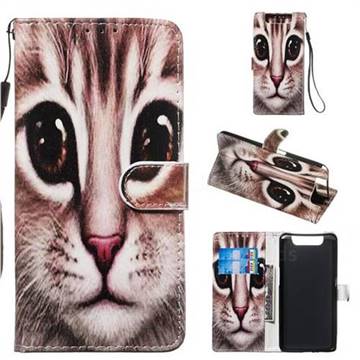 Coffe Cat Smooth Leather Phone Wallet Case for Samsung Galaxy A80 A90