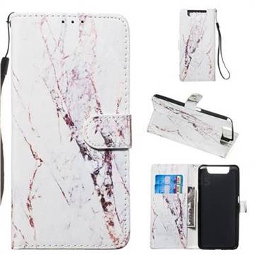 White Marble Smooth Leather Phone Wallet Case for Samsung Galaxy A80 A90