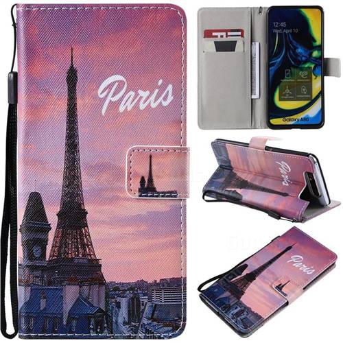 Paris Eiffel Tower PU Leather Wallet Case for Samsung Galaxy A80 A90