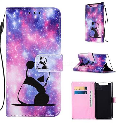 Panda Baby Matte Leather Wallet Phone Case for Samsung Galaxy A80 A90