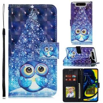 Stage Owl 3D Painted Leather Phone Wallet Case for Samsung Galaxy A80 A90