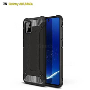 King Kong Armor Premium Shockproof Dual Layer Rugged Hard Cover for Samsung Galaxy A81 - Black Gold