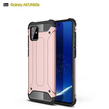 King Kong Armor Premium Shockproof Dual Layer Rugged Hard Cover for Samsung Galaxy A81 - Rose Gold