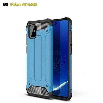 King Kong Armor Premium Shockproof Dual Layer Rugged Hard Cover for Samsung Galaxy A81 - Sky Blue