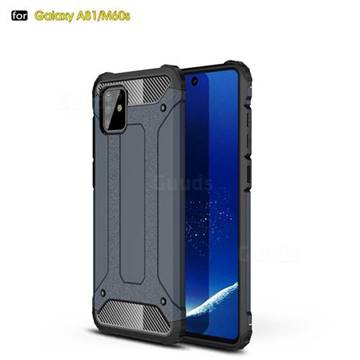 King Kong Armor Premium Shockproof Dual Layer Rugged Hard Cover for Samsung Galaxy A81 - Navy