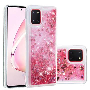 Dynamic Liquid Glitter Quicksand Sequins TPU Phone Case for Samsung Galaxy A81 - Rose