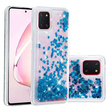 Dynamic Liquid Glitter Quicksand Sequins TPU Phone Case for Samsung Galaxy A81 - Blue