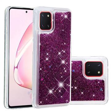 Dynamic Liquid Glitter Quicksand Sequins TPU Phone Case for Samsung Galaxy A81 - Purple