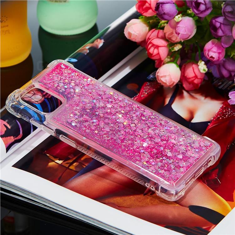 Dynamic Liquid Glitter Sand Quicksand Tpu Case For Samsung Galaxy A81 Pink Love Heart Galaxy 0354