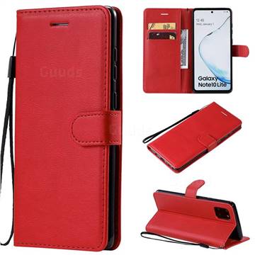 Retro Greek Classic Smooth PU Leather Wallet Phone Case for Samsung Galaxy A81 - Red