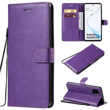 Retro Greek Classic Smooth PU Leather Wallet Phone Case for Samsung Galaxy A81 - Purple