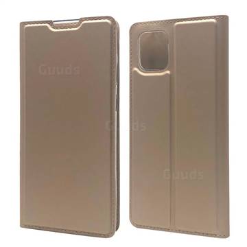Ultra Slim Card Magnetic Automatic Suction Leather Wallet Case for Samsung Galaxy A81 - Champagne