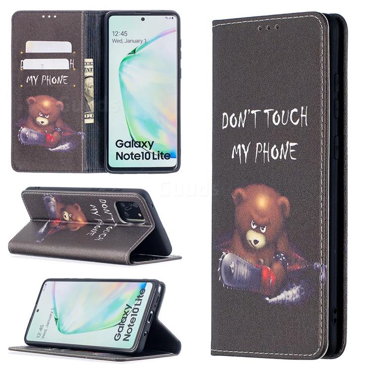 Chainsaw Bear Slim Magnetic Attraction Wallet Flip Cover for Samsung Galaxy A81
