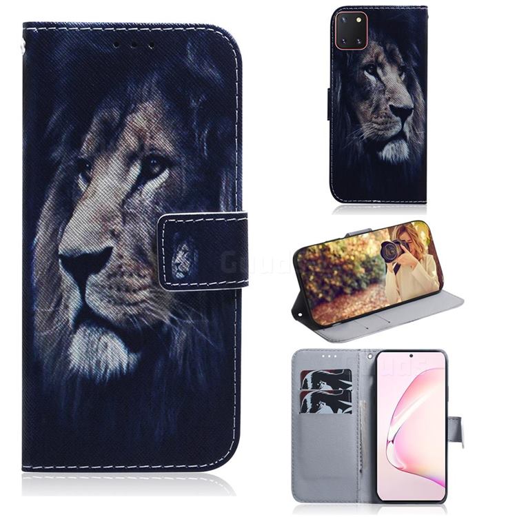 Lion Face PU Leather Wallet Case for Samsung Galaxy A81