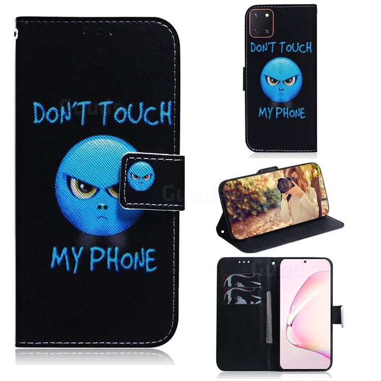 Not Touch My Phone PU Leather Wallet Case for Samsung Galaxy A81