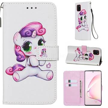 Playful Pony Matte Leather Wallet Phone Case for Samsung Galaxy A81
