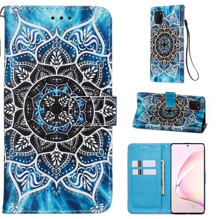 Underwater Mandala Matte Leather Wallet Phone Case for Samsung Galaxy A81