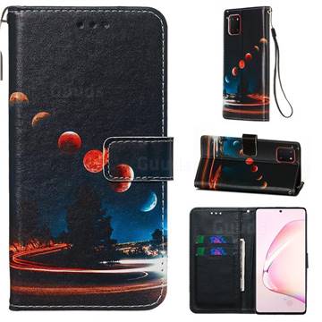 Wandering Earth Matte Leather Wallet Phone Case for Samsung Galaxy A81