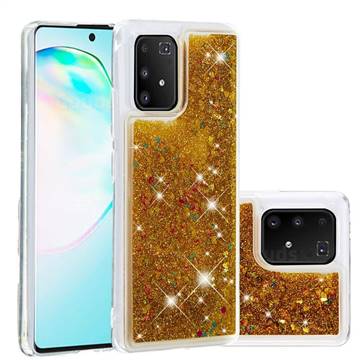 Dynamic Liquid Glitter Quicksand Sequins TPU Phone Case for Samsung Galaxy A91 - Golden