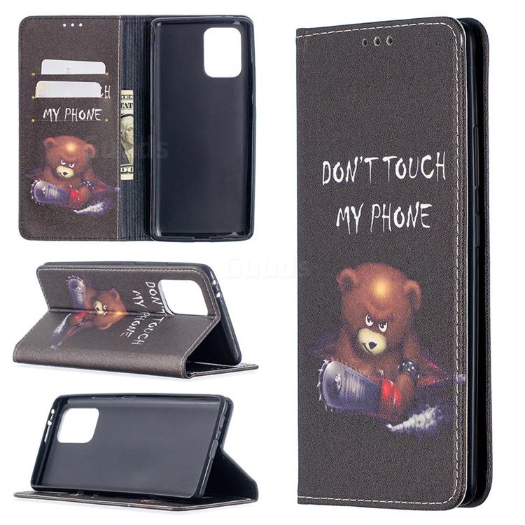 Chainsaw Bear Slim Magnetic Attraction Wallet Flip Cover for Samsung Galaxy A91