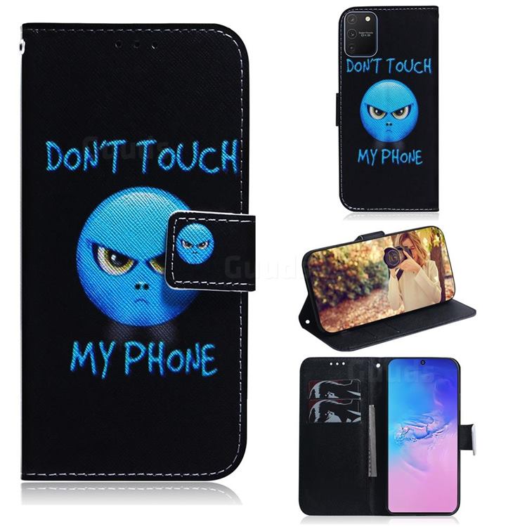 Not Touch My Phone PU Leather Wallet Case for Samsung Galaxy A91