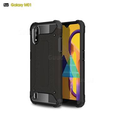 King Kong Armor Premium Shockproof Dual Layer Rugged Hard Cover for Samsung Galaxy M01 - Black Gold