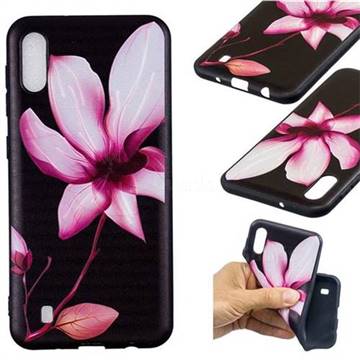 Lotus Flower 3D Embossed Relief Black Soft Back Cover for Samsung Galaxy M10