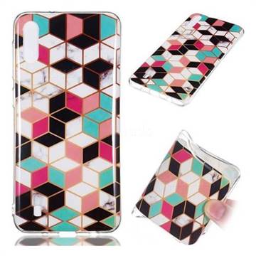 Three-dimensional Square Soft TPU Marble Pattern Phone Case for Samsung Galaxy M10
