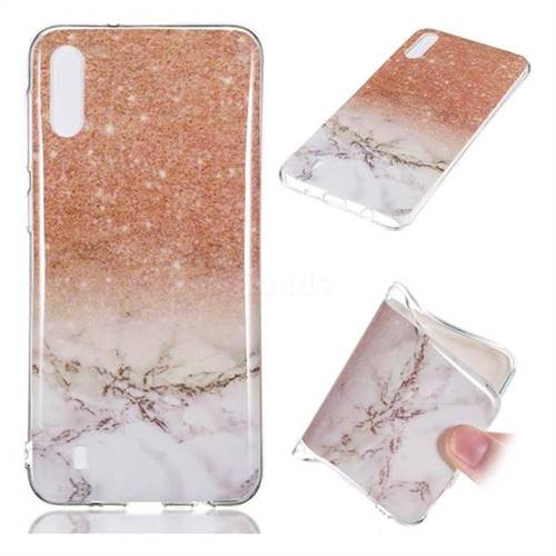 Glittering Rose Gold Soft TPU Marble Pattern Case for Samsung Galaxy M10