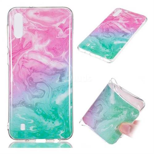 Pink Green Soft TPU Marble Pattern Case for Samsung Galaxy M10