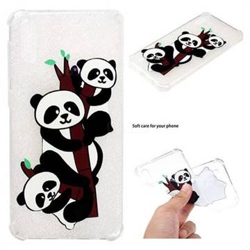 Three Pandas Anti-fall Clear Varnish Soft TPU Back Cover for Samsung Galaxy M10