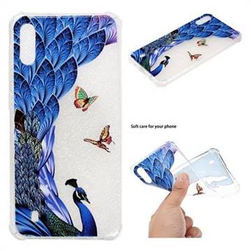 Peacock Butterfly Anti-fall Clear Varnish Soft TPU Back Cover for Samsung Galaxy M10