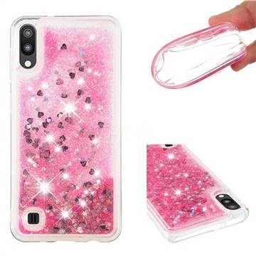 Dynamic Liquid Glitter Quicksand Sequins TPU Phone Case for Samsung Galaxy M10 - Rose