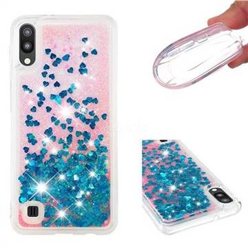 Dynamic Liquid Glitter Quicksand Sequins TPU Phone Case for Samsung Galaxy M10 - Blue