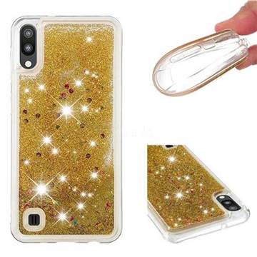 Dynamic Liquid Glitter Quicksand Sequins TPU Phone Case for Samsung Galaxy M10 - Golden