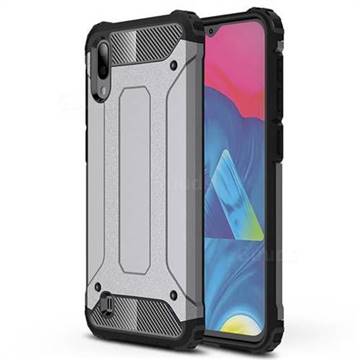 King Kong Armor Premium Shockproof Dual Layer Rugged Hard Cover for Samsung Galaxy M10 - Silver Grey