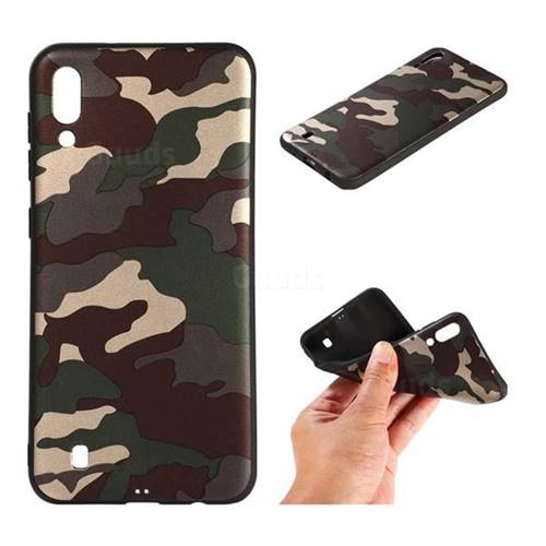 Camouflage Soft TPU Back Cover for Samsung Galaxy M10 - Gold Green