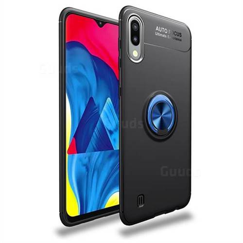 Auto Focus Invisible Ring Holder Soft Phone Case for Samsung Galaxy M10 - Black Blue
