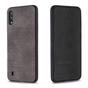 Canvas Cloth Coated Soft Phone Cover for Samsung Galaxy M10 - Dark Gray