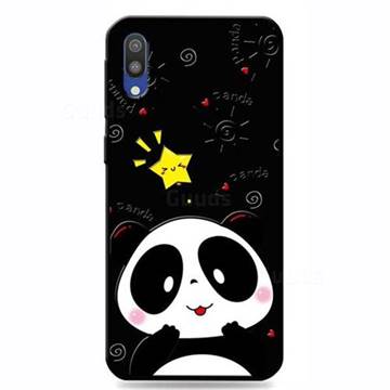 Cute Bear 3D Embossed Relief Black TPU Cell Phone Back Cover for Samsung Galaxy M10