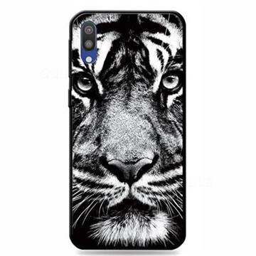 White Tiger 3D Embossed Relief Black TPU Cell Phone Back Cover for Samsung Galaxy M10