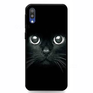 Bearded Feline 3D Embossed Relief Black TPU Cell Phone Back Cover for Samsung Galaxy M10