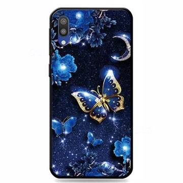 Phnom Penh Butterfly 3D Embossed Relief Black TPU Cell Phone Back Cover for Samsung Galaxy M10